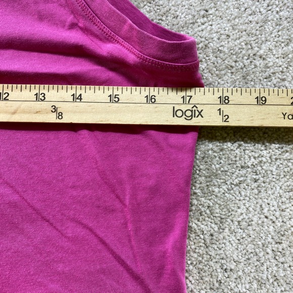 Nike Performance Tank Top Womens Large Pink Yellow Crew Neck Swoosh Logo - Picture 4 of 8